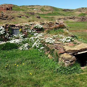 Qassiarsuk. Reconstructed C19th Turf House