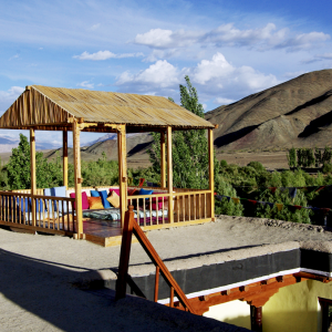 Stok village house - seating area on roof