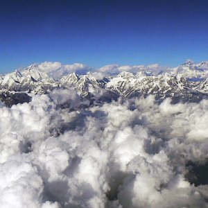 Flying over the Himalayas