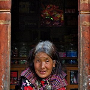 Bhutanese shopkeeper at Haa
