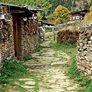 Lane in Shingkar village, Bhutan