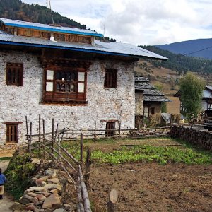 Traditional farmhouse, Ura, Bhutan
