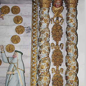 Bodilis church - detail from retable of the Rosary