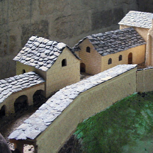 Saint-Julien-Chapteuil - model of original priory on its promontory