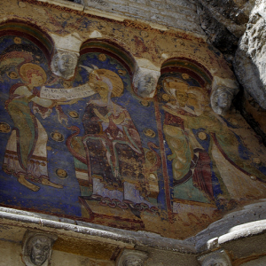 Rocamadour, mosaics outside Chapelle Notre-Dame