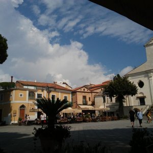 The main square with the Duomo and other buildings in Ravello