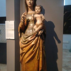 beautiful statue of madonna and child in the museum of the Amalfi Cathedral