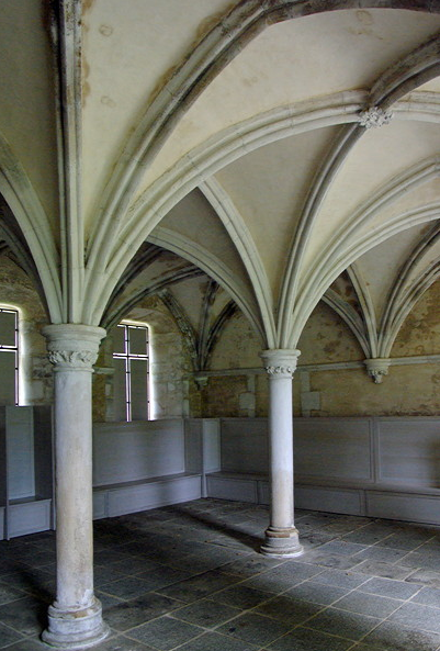 Abbaye de St Maurice restored inside of chapter house