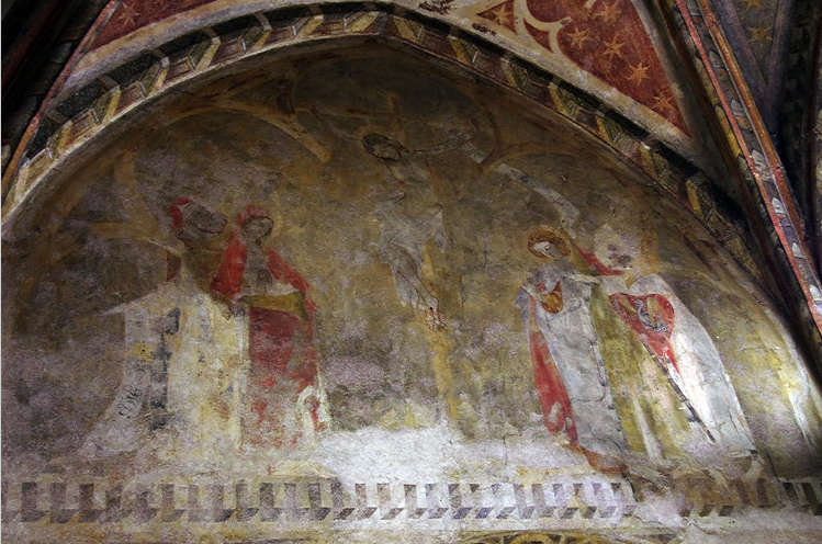 Alet-les-Bains, Église St-André - north chapel C14th frescoes