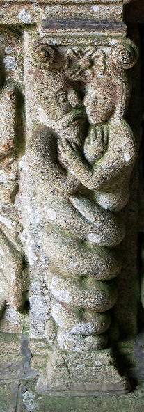 Bodilis church, carved frize in the porch