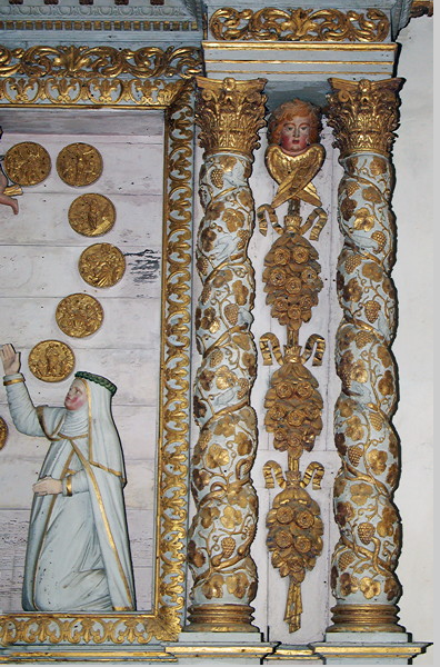 Bodilis church - detail from retable of the Rosary