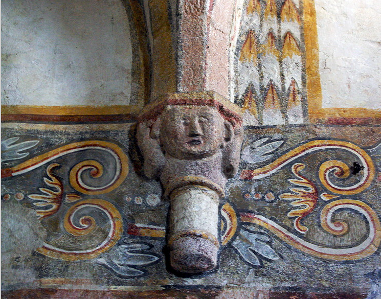 Cassaniouze church - chapel frescoes and carving