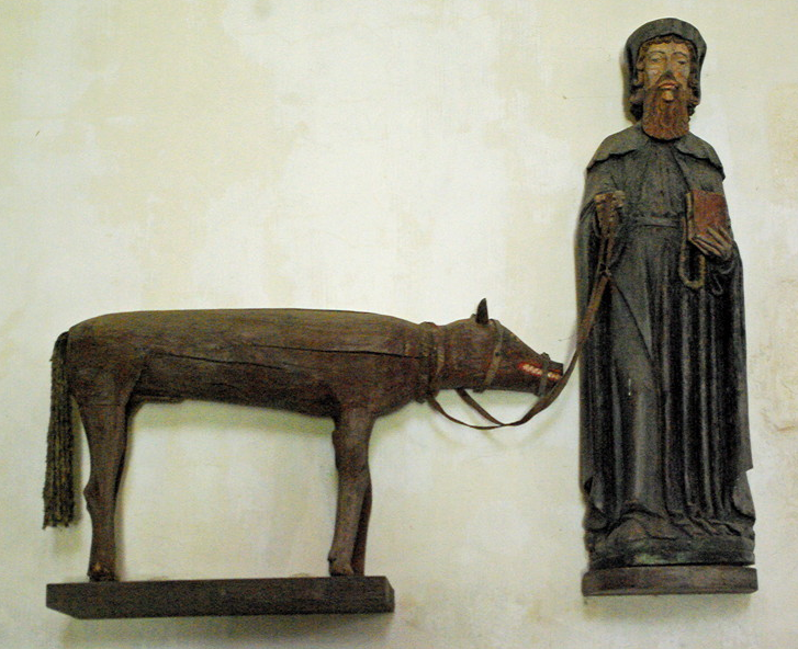 Church of Notre-Dame de Quelven - St Herve and his wolf