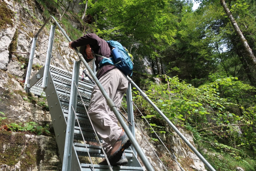 Climbing out of the canyon.