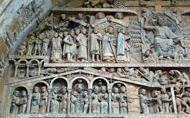 Conques, Abbey-Church of Saint-Foy - detail of tympanum