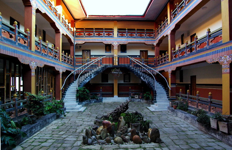 Courtyard of Hotel Wangchuk, Mongar, Bhutan