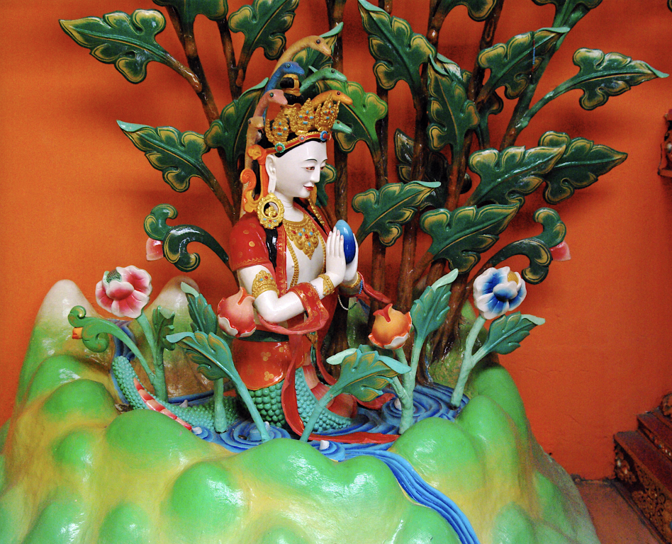 Detail from the Avalokiteshvara Bodhisattva in the new Lakhang, Matho Gompa