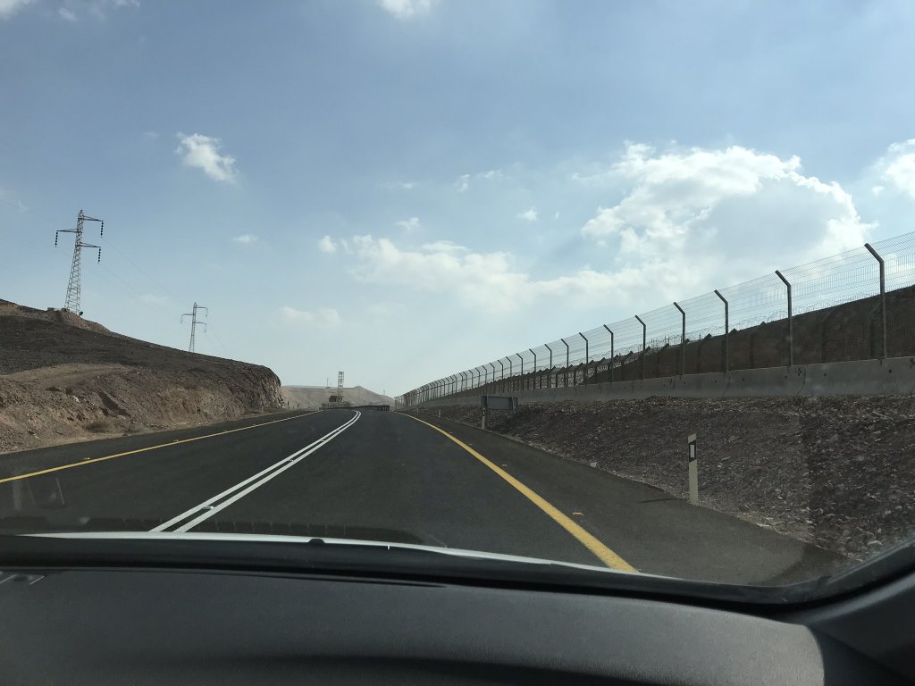 Driving along the border with Egypt