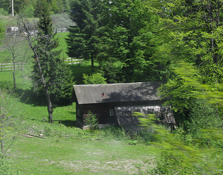 Field barn in the Carpathian Mountains