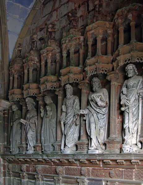 Guimiliau church, apostles in south porch