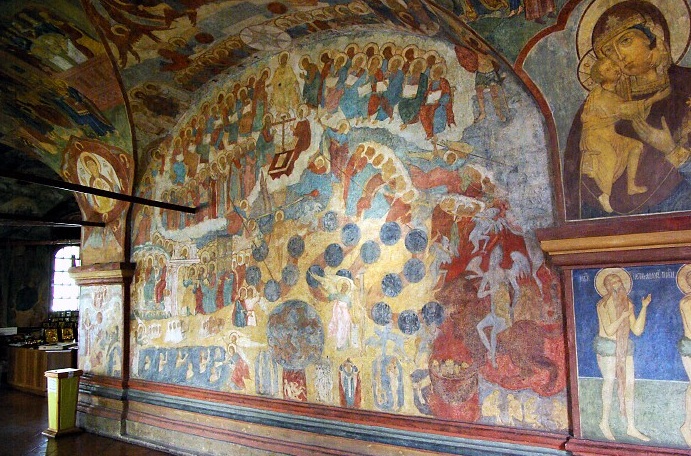 Kostroma St Ipaty Monastery, Cathedral of the Holy Trinity - frescoes in the gallery