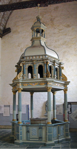 La Martyre church, baptistry