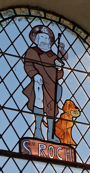 La Vinzelle, Église-St-Roch - stained glass window of St Roch