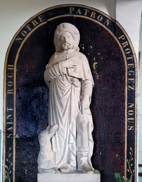 La Vinzelle,  Église-St-Roch - Statue of St Roch