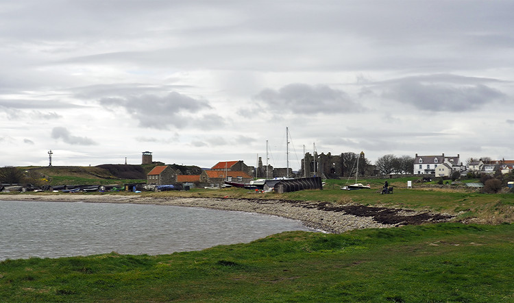 Lindisfarne harbour and village