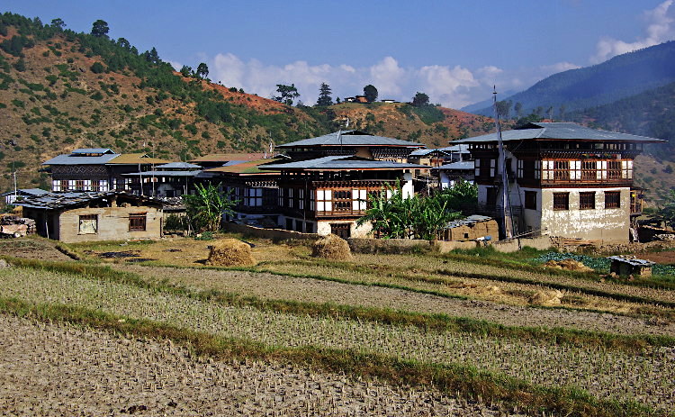 Lobesa village near Chimi Lhakhang, Bhutan