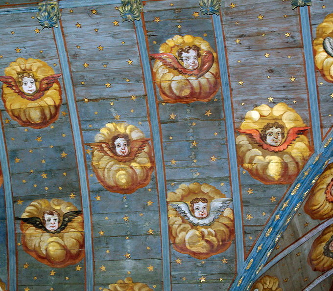 Locmélar church, chancel ceiling