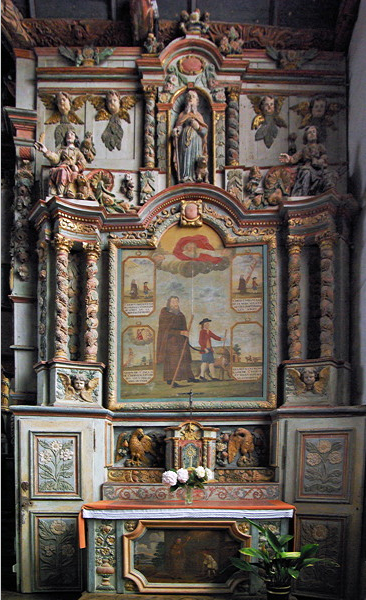 Locmélar church - retable of St Herve