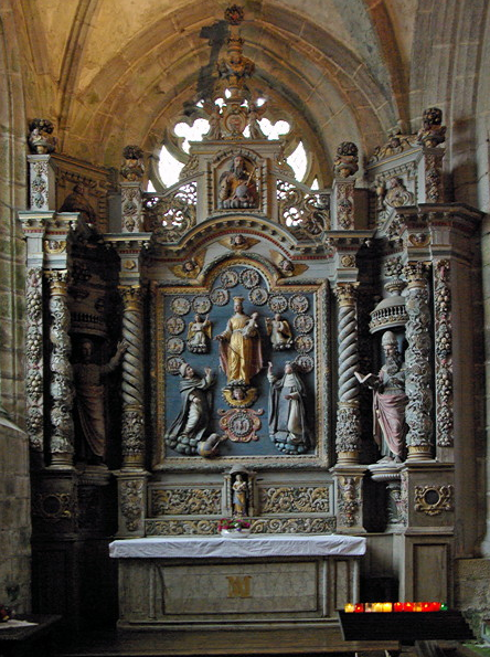 Locronan Church - retable of the rosary
