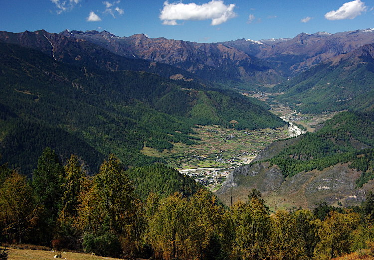 Looking down in to the haa valley from Chelala Pass, Bhutan