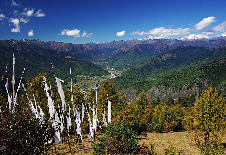 Looking down in to the haa valley from Chelala Pass, Bhutan
