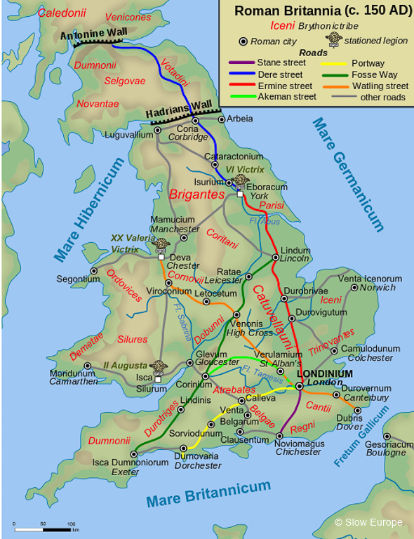 Map of Roman Roads in Britain
