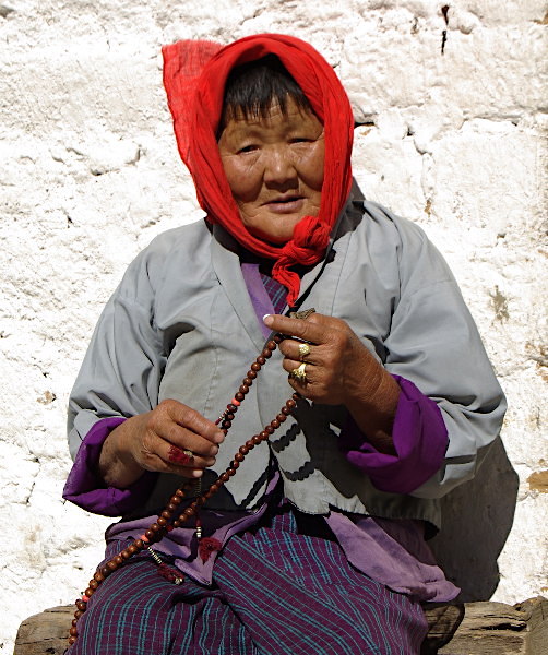 Pilgrim at Chortan Kora, Trashi Yangtse, Bhutan