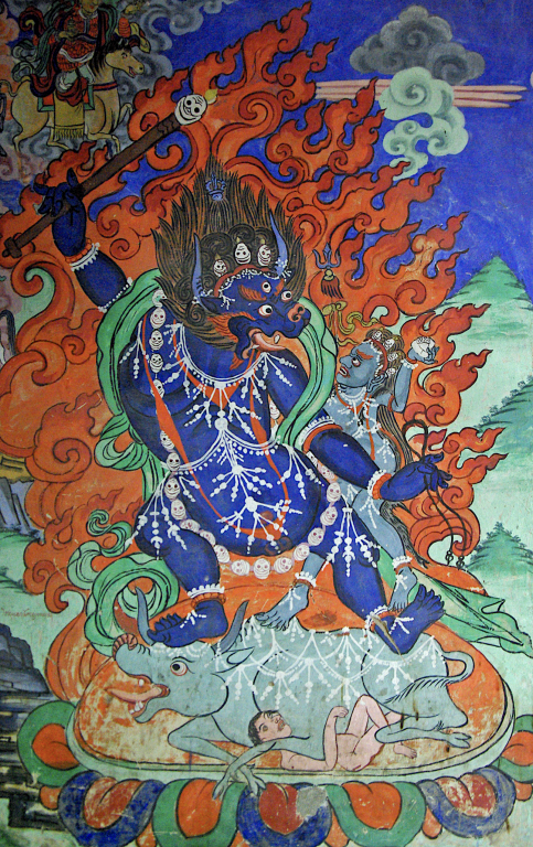 Protector god painting inside the Dukhang, Matho Gompa | Slow Europe ...