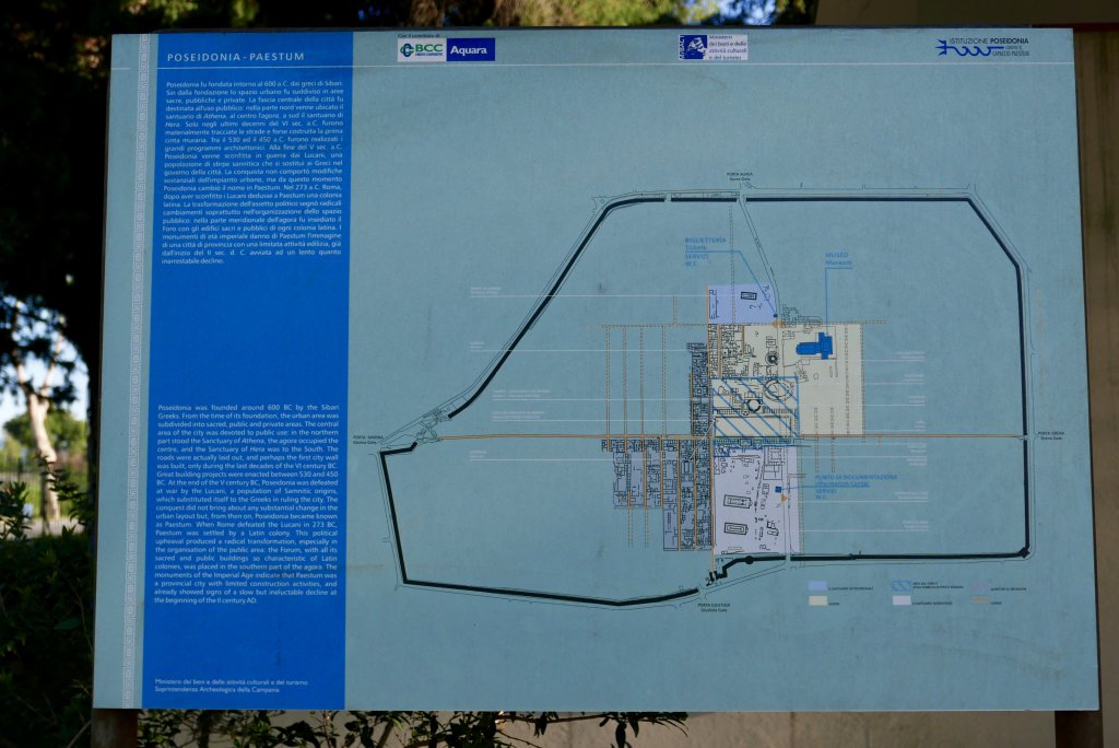 Site map of Paestum- An UNESCO World Cultural Heritage site