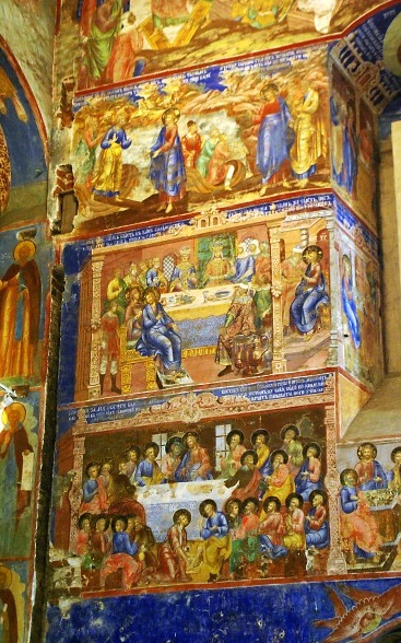 Suzdal, St Euthymius Monastery of Our Saviour - Cathedral of the transfiguration of Our Saviour fresco of the last Supper