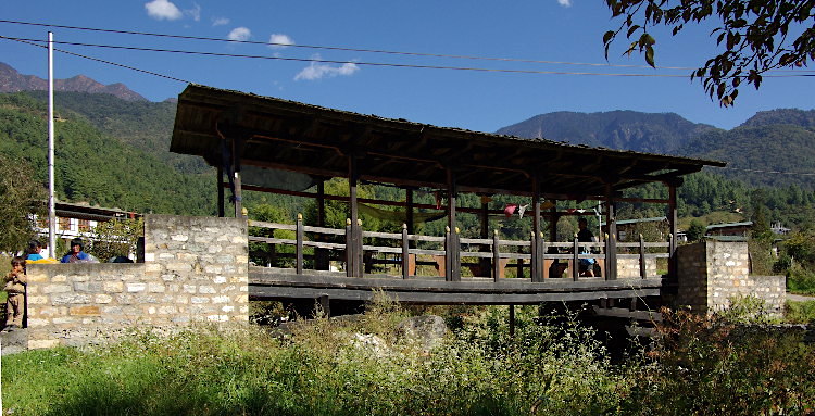 Traditional bridge, Trashi Yangtsi, Bhutan
