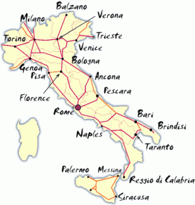 Rail Map of Italy