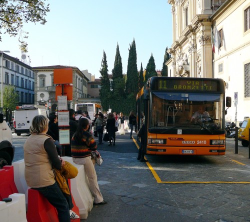 Temporary bus stop in Piazza San Marco