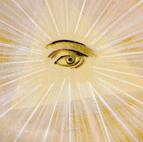 Eye of Providence at the center of the ceiling fresco