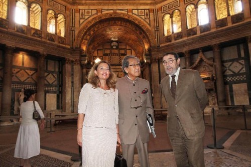 In 2010 Mr. Motoyama tours the inside of the Baptistery