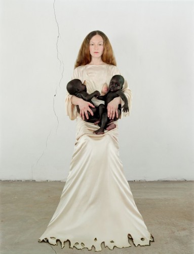 Self-portrait of Vanessa Beecroft and her adopted babies (2006)