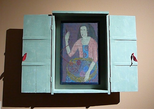 British artist Lynne Curran's tapestry portrait in a box (2010)