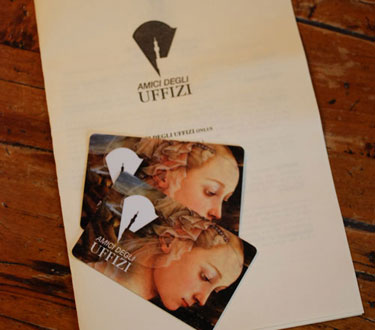 Membership cards to the Amici degli Uffizi - Friends of the Uffizi