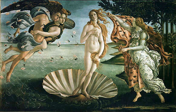 Birth of Venus found in the Uffizi Gallery