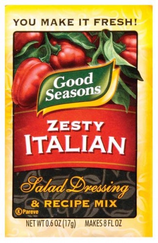 Zesty dry Italian salad dressing flakes